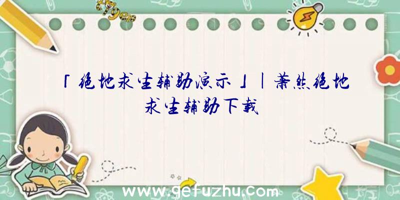 「绝地求生辅助演示」|萧然绝地求生辅助下载